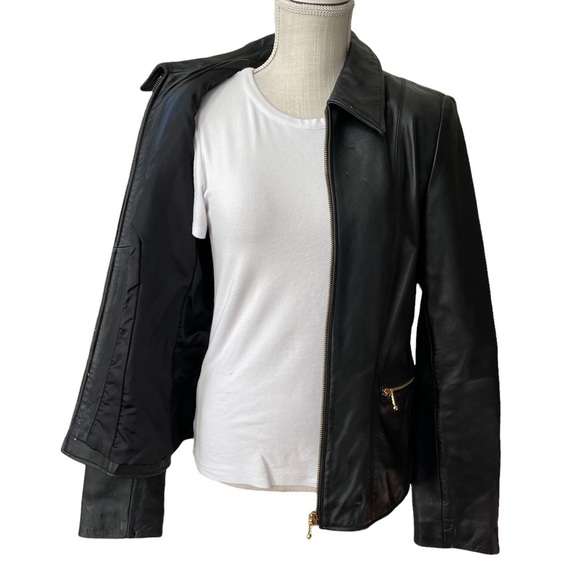 Siena Studio Black Zip UP‎ Leather Jacket Size: M - Picture 4 of 10